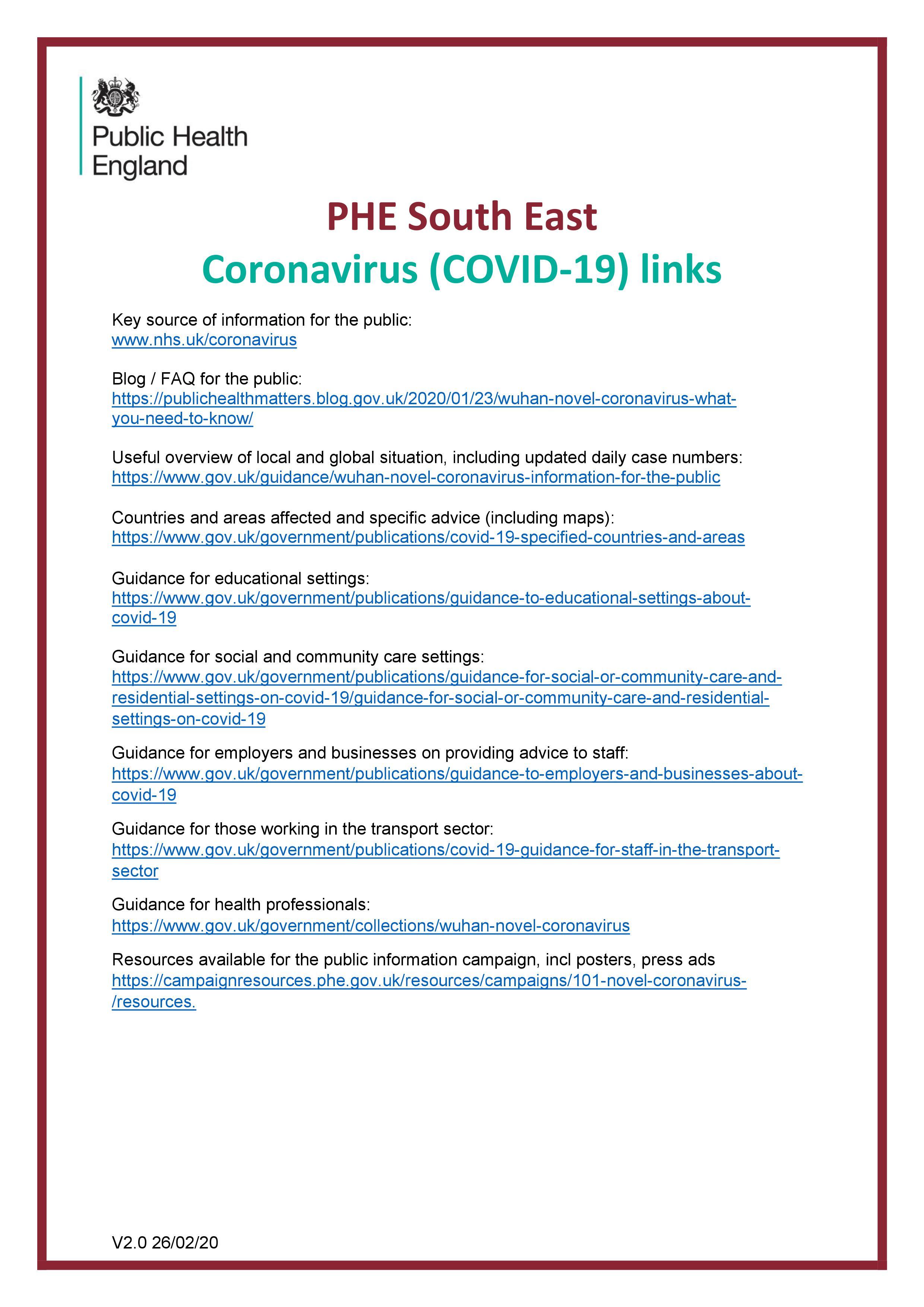 Coronavirus Guidelines