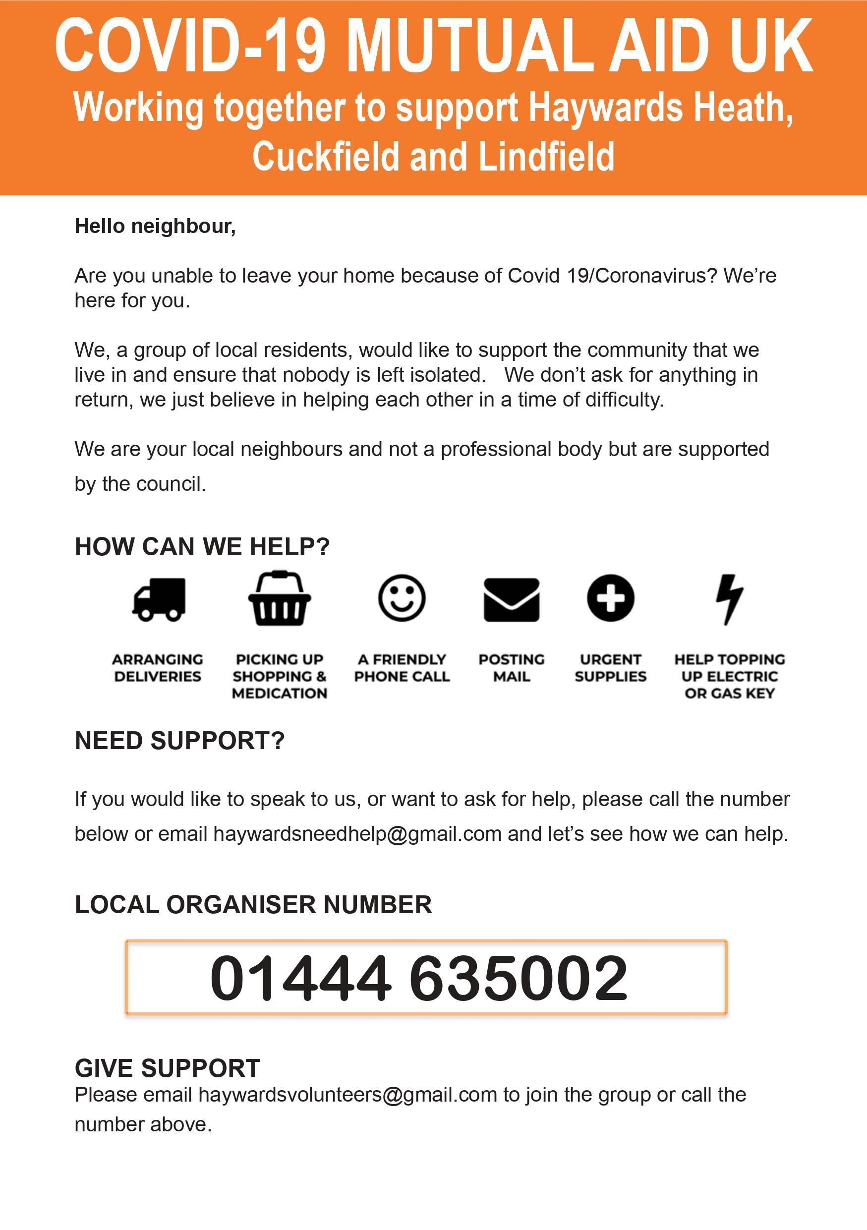 Coronavirus Help Leaflet