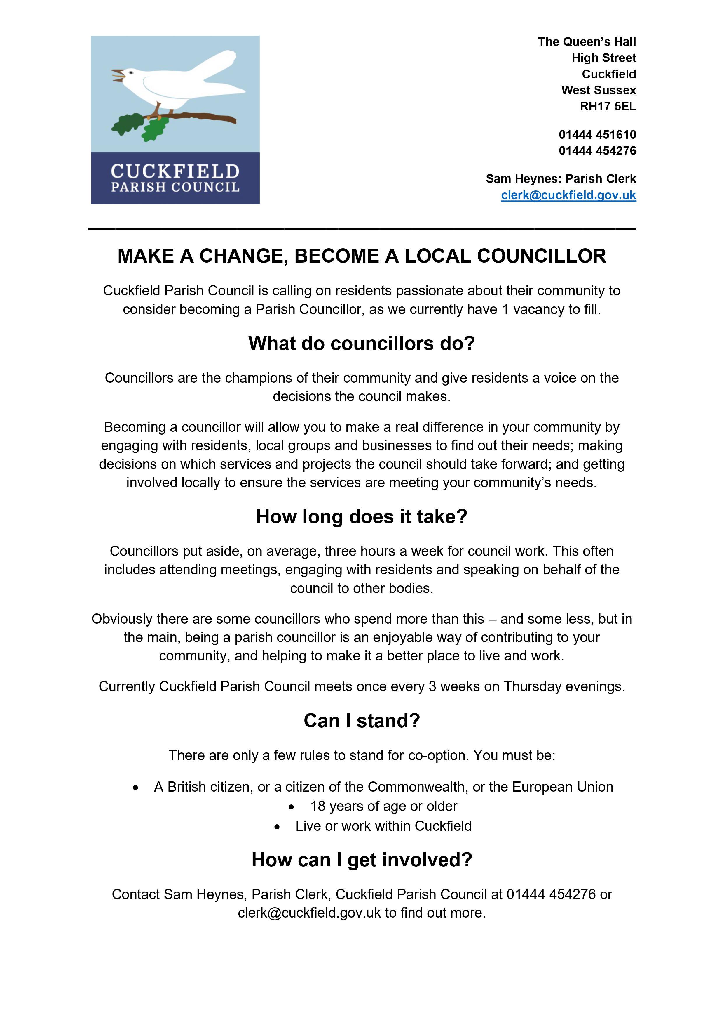 Councillor Vacancy