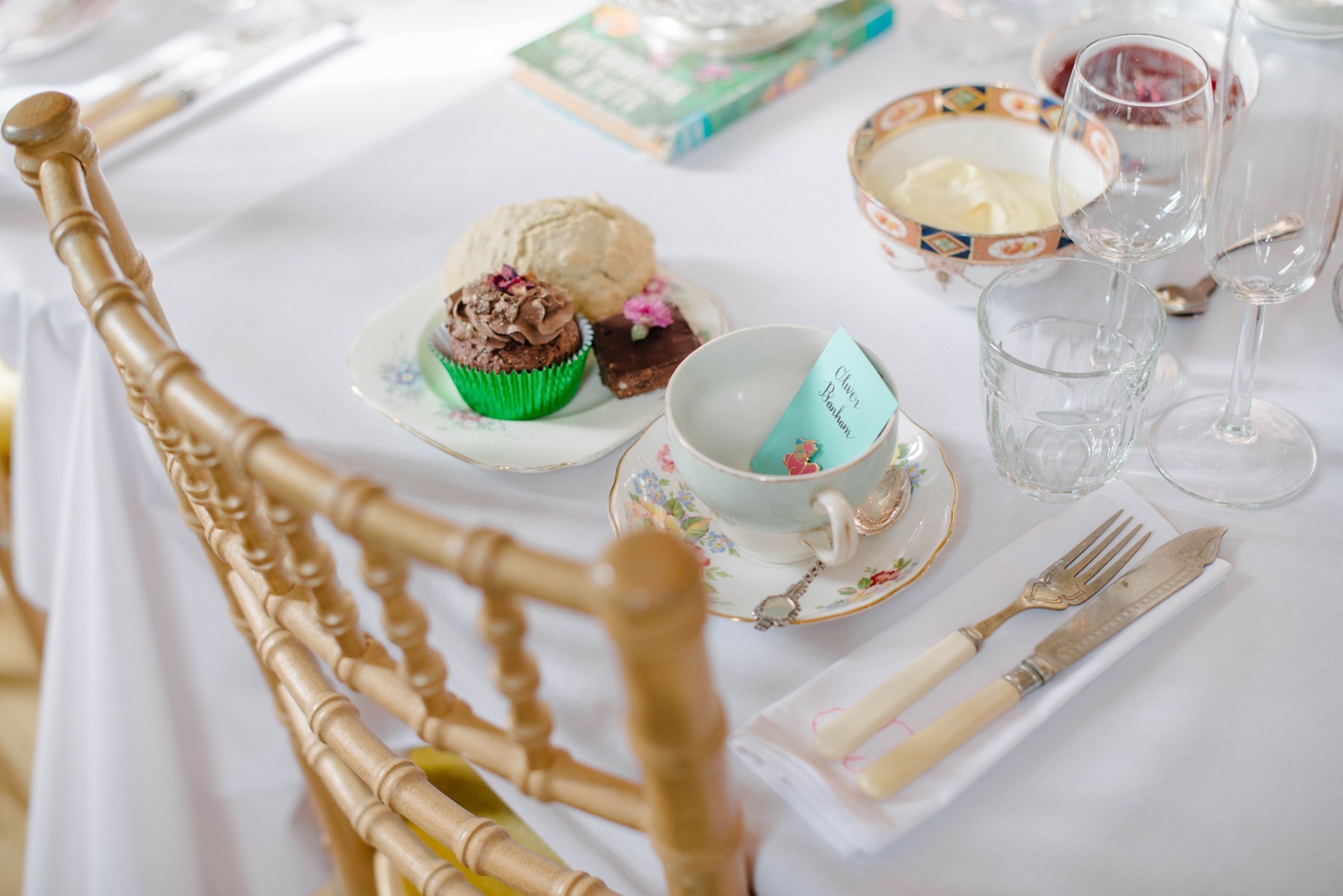 Decorated table in main hall