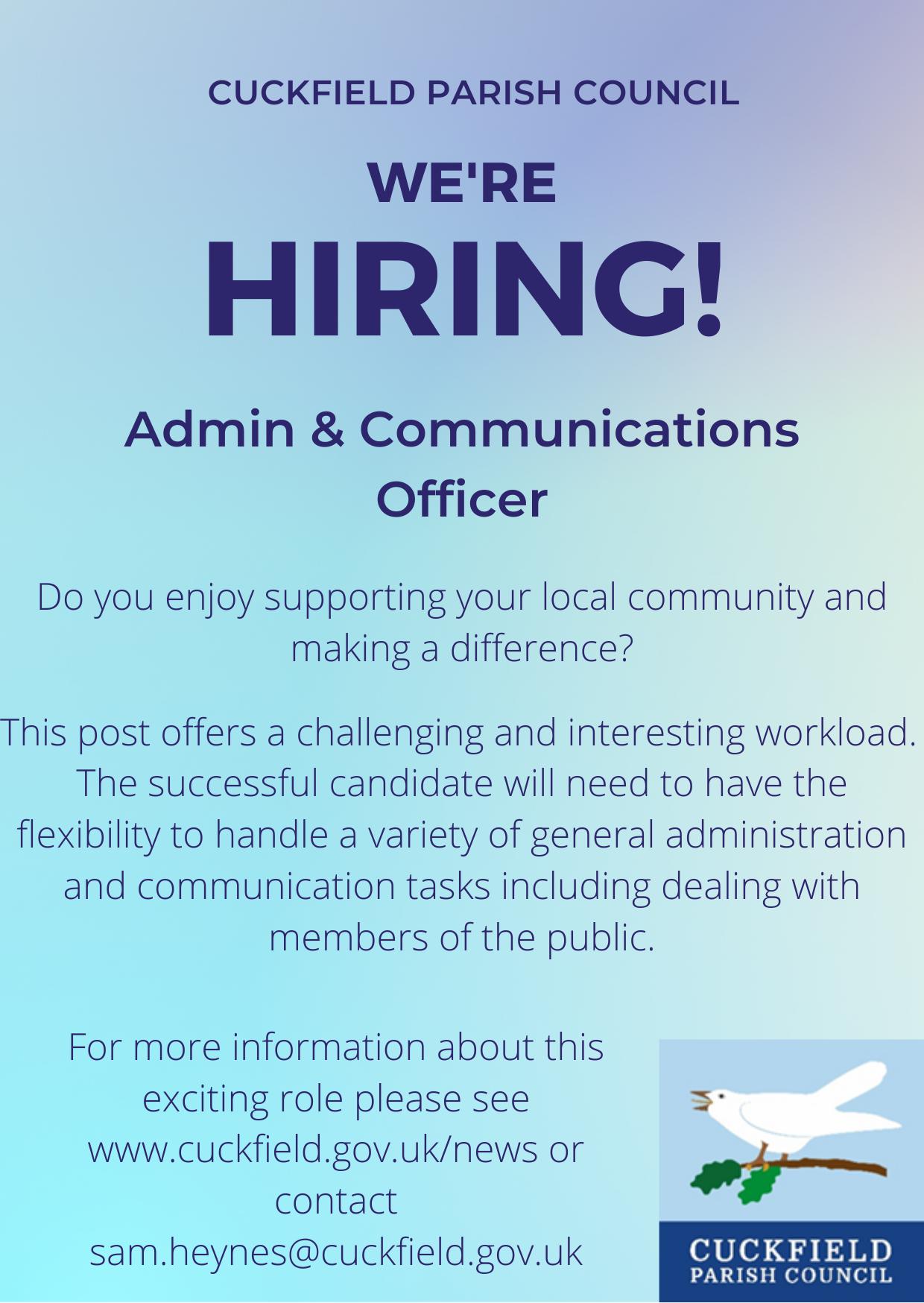 Admin Comms Officer Ad