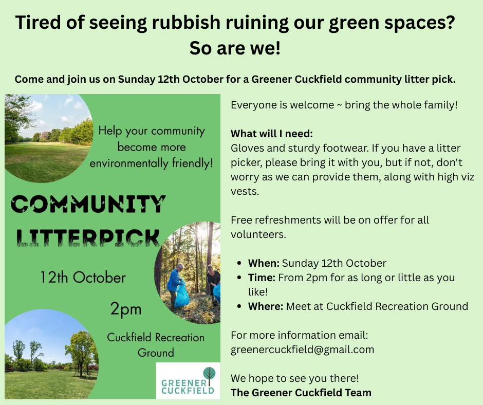 Greener Cuckfield Litter Pick 12Th October